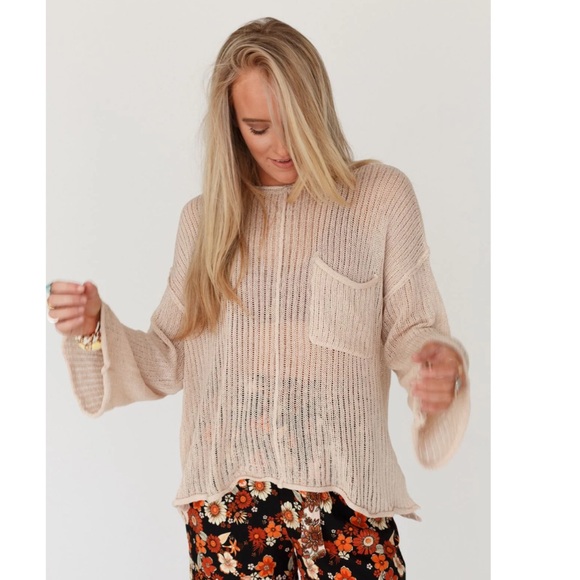 Golden Rays Drop Shoulder Top - Beige - Picture 7 of 8